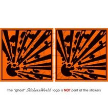 EXPLOSIVE Explosion Danger Symbol Safety Warning Sign 75mm Stickers x2 - $4.58