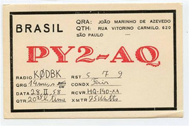 QSL Card PY2AQ Sao Paulo Brazil 1958 - $9.90