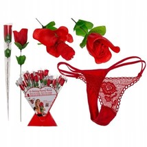 Red String Hidden in a Rose Sexy Valentine&#39;s Thong Panties Flower Lingerie - £22.90 GBP