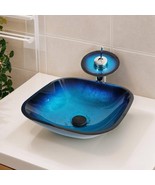 17IN SQUARE BLUE TEMPERED GLASS SINK - €42,64 EUR