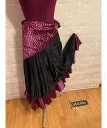 Flamenco Spanish Ballroom Belly Dance Gypsy Tribal Boho Ruffle Skirt wai... - $13.00