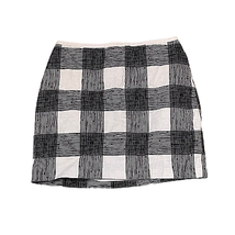 Madewell Skirt Size 2 Black White Striped Check Lined 100% Cotton Womens... - $22.76