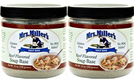 Mrs. Miller&#39;s Homestyle Beef Soup Base, 2-Pack 12 oz. Jars, Gluten Free ... - £19.71 GBP