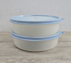 Tupperware White Sheer Wonder Bowl Container 1405 w/ Blue Lid 227 - 4 Pi... - £9.00 GBP