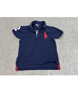 Ralph Lauren Polo Shirt Boys Size 4 Navy Blue Big Pony Rugby Short Sleev... - $17.81