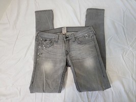 True Religion Julie Jeans Women Size 30 Jeweled Cotton Blend Denim Gray ... - $29.99