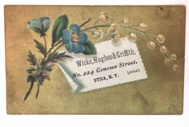 Antique Trade Card Wicks, Hughes, &amp; Griffith Steam Gas Fitting Utica NY - £9.49 GBP