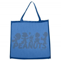 Peanuts Gang 15&quot; Silhouette Collectable Blue Mesh Tote Bag, New Unused #24449 - £10.82 GBP