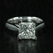 Princess Cut 2.00Ct Simulated Diamond White Gold Plated Engagement Ring Size 6.5 - £107.91 GBP