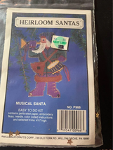 Heirloom Santas Musical Santa Cross Stitch Kit - New - $8.87
