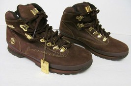 TIMBERLAND Special Edition Suede Leather Boots Gold Tone Hardware Brown ... - $68.95