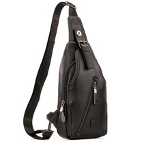 Men Genuine Leather Shoulder Cross body Chest Bag Sling BackpackFashion Travel D - £54.71 GBP