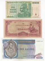 Zimbabwe, Japon, Zaïre, plein De 3, Rare Différentes Billets Banque Coll... - $13.44