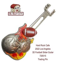 Hard Rock Cafe 2022 Los Angeles 3D Football Slider Guitar 728315 Trading Pin - £11.90 GBP