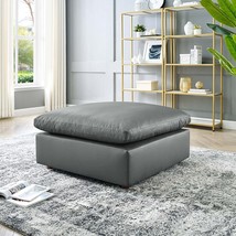 Modway Eei-4695-Gry Commix Down Filled Overstuffed Vegan Leather Ottoman, Gray - £366.43 GBP