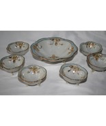 Nippon BiBi Vintage Hand Painted 7 pc Footed Berry Bowl Nut Set #2605 - £53.56 GBP