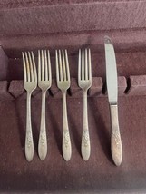 Simeon L. George H. Rogers Silver Flatware 5 piece Lot Oneida Fork Knife Vintage - £16.22 GBP