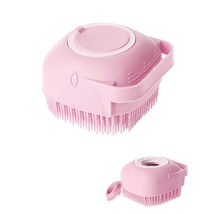 Silicone Massage Bath Brush With Soap Dispenser Handle Body Shower Scrubber - £10.92 GBP