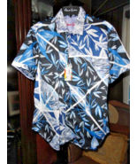Robert Graham Blue Palm Classic Fit Short Sleeve Shirt Size XL NWTS - $238.00