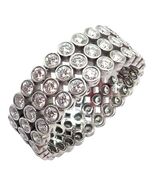 Authentic! Tiffany &amp; Co Platinum Diamond Three Row Jazz Band Ring Size 6 - $127,765.59 MXN
