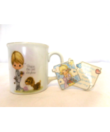 Precious Moments &quot;Praise the Lord Anyhow&quot; Coffee Mug Tea Cup 1984 + Magnet - $7.92