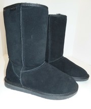 Minnetonka Black Suede Shearling Lined Boot Sz 9 Model 85760  - £50.63 GBP