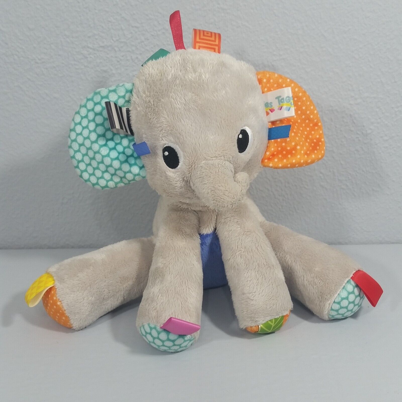 Primary image for Bright Starts Taggies Elephant 8 inch Plush Tag N Play Pal Baby Security Rattle
