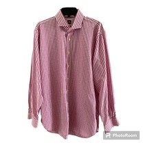 Peter Millar Shirt Mens Extra Large Pink Gingham Check Cotton L/S Button... - $21.66