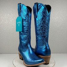 NEW Lane SMOKESHOW Blue Cowboy Boots Size 9 Leather Western Wear Snip Toe Tall - £190.75 GBP
