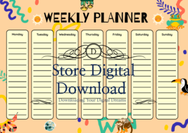 Digital Planner Weekly PSD/PDF Template - £0.95 GBP