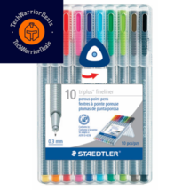 Staedtler Triplus Fineliner Pens, Pack of 10, Assorted 10 Pack, Multicolor  - £16.92 GBP