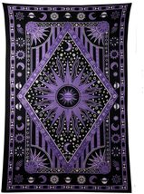 Indian Bohemian Hippie Tapestry Purple Burning Sun Wall Hanging Bedspread  - £11.98 GBP