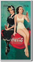 Coca-Cola Retro Bathers 50th Anniversary Coke Vintage Soda Pop Metal Sign - £15.94 GBP