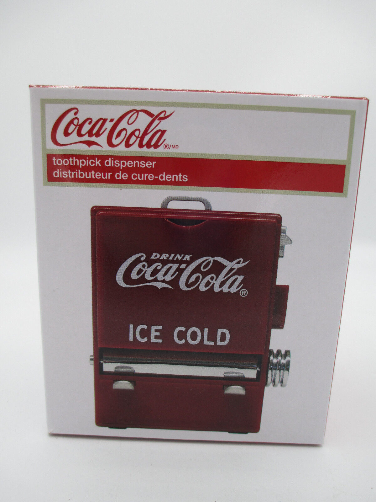 Primary image for Coca-Cola Toothpick Dispenser Red Plastic Drink Ice Cold Logo Chrome Accents