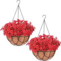Artificial Hanging Flowers in Basket 2 Pack for Home Decoration Faux Orchid Arra - £58.23 GBP