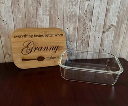 Glass Bowl with Bamboo Lid - everything tastes better when Granny makes it - £16.40 GBP