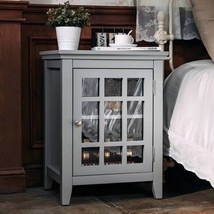 Bedroom Small Bedside Table/Night Stand With Open Door Storage Compartments,Grey - £283.75 GBP