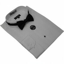 Men's Tuxedo shirt MILANI Wingtip Formal Pleated Front After Six Wedding... - $23.99