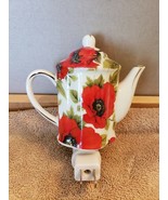 Tea Pot Teapot Red Flowers Floral Night Light Free Shipping - £18.12 GBP