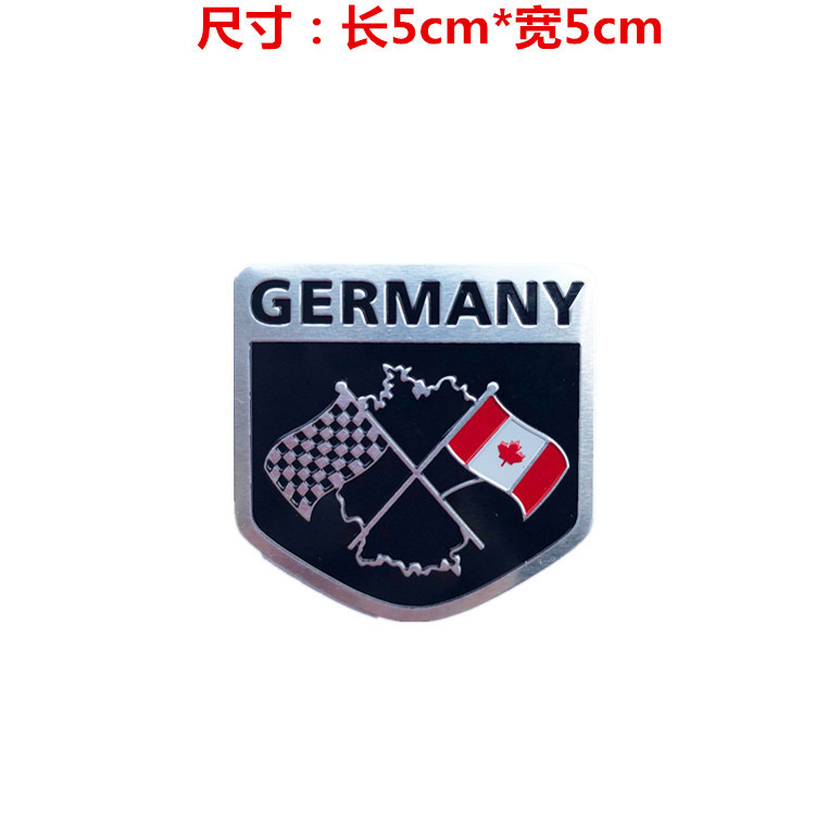 Fashion 3D Aluminum Alloy Sticker Canadian Flag Car Sticker Pattern Car Tail Sti