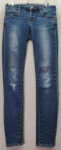 Articles of Society Jeans Womens Size 25 Blue Denim Cotton Distressed Skinny Leg - £16.58 GBP