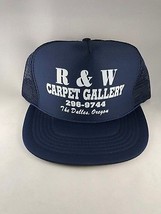 Vintage R&amp;W CARPET GALLERY DALLES OREGON Blue Trucker Baseball Hat Cap S... - £11.29 GBP