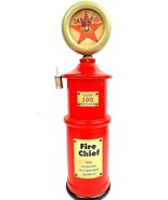 Gas Pump Clock Fire Chief Wood  Bank Battery Operated 16&quot; x 4 1/4&quot; - $16.99