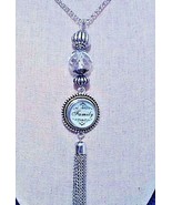 30&quot; LONG Silver snap necklace  Tassel + 3 snaps works w/Ginger snaps 18 ... - €8,24 EUR
