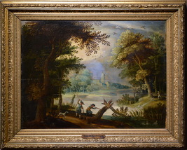 Animal scene Duck hunting with dogs 18th century Swedish Master by Philip Korn - £2,179.77 GBP