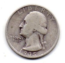 1935 P Washington Quarter - Circulated - Silver (90%) - £9.40 GBP