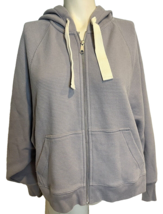 MWL Madewell Lavender Hooded Zip Front Waffle Weave Sweatshirt Size S - $18.99