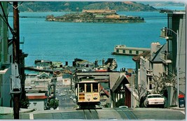 Cable Car Alcatraz San Francisco Hilltop View California Postcard - £5.49 GBP