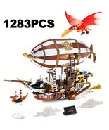 1283PCS Airship Steampunk Building Blocks Sci-fi Spaceship Dragon Pirate... - $121.99