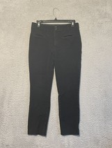 Anthropologie Women&#39;s The Essential Slim Pants Size 6 Dark Wash Black Po... - £9.93 GBP